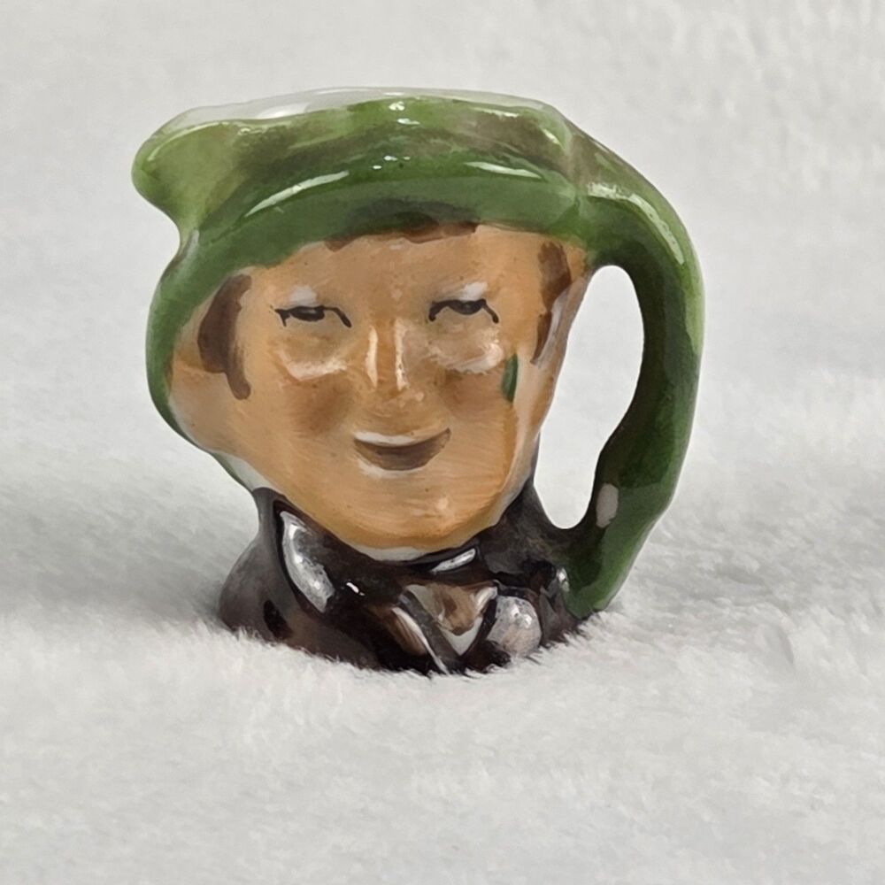 Miniature MUCCC Japan Toby Jug Creamer 1.25" Vintage Ceramic Pitcher